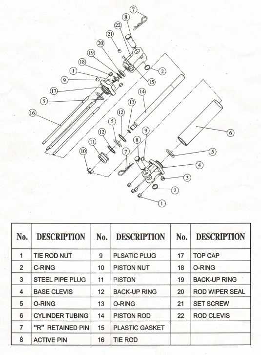 2500 Psi 3 in. Bore and 18 in. Stroke Piston Type Tie Rod Hydraulic